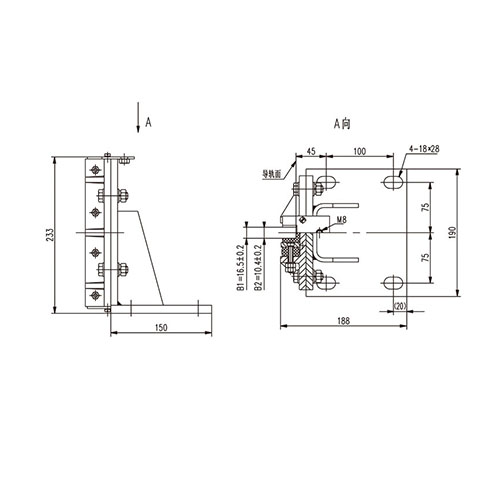 Sliding guide shoe T-DX-H7 Sliding guide shoe T-DX-H7