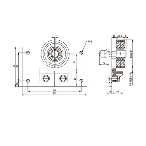 Flat side roller guide shoe FN-GDX-011