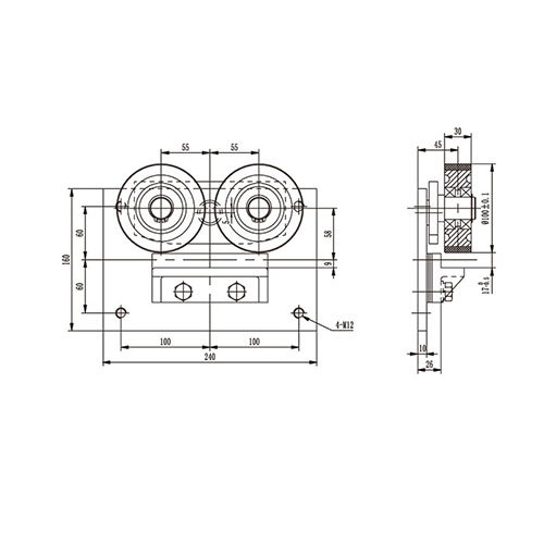 Flat side roller guide shoe FN-GDX-006(Ф100J)