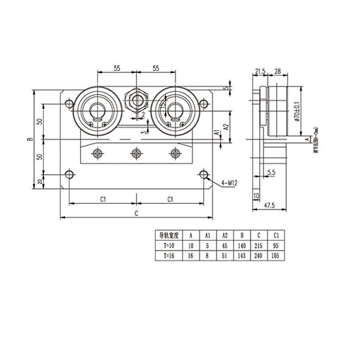 Flat side roller guide shoe FN-GDX-006(Ф70C) Flat side roller guide shoe FN-GDX-006(Ф70C)