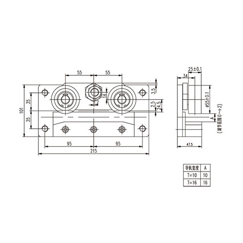 Flat side roller guide shoe FN-GDX-006(Ф55) Flat side roller guide shoe FN-GDX-006(Ф55)
